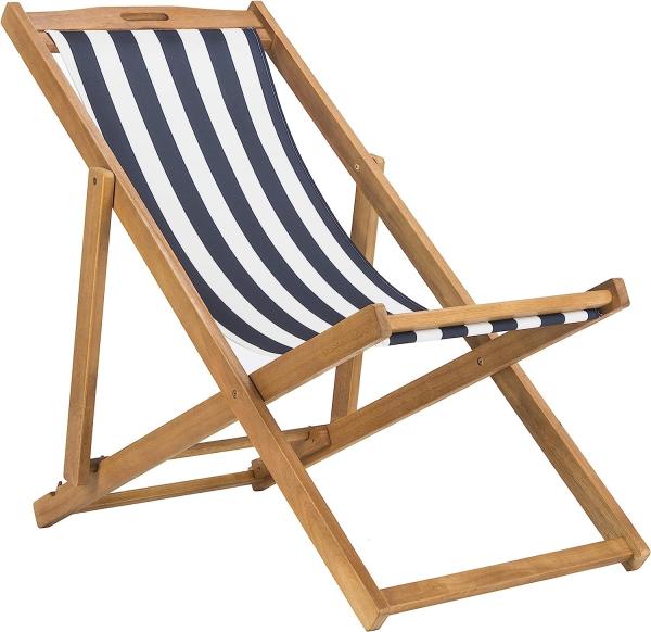 Beach Sling Chairs Set Outdoor Folding Portable Beach Chairs With Solid Wooden Frame Polyester Canvas Reclining