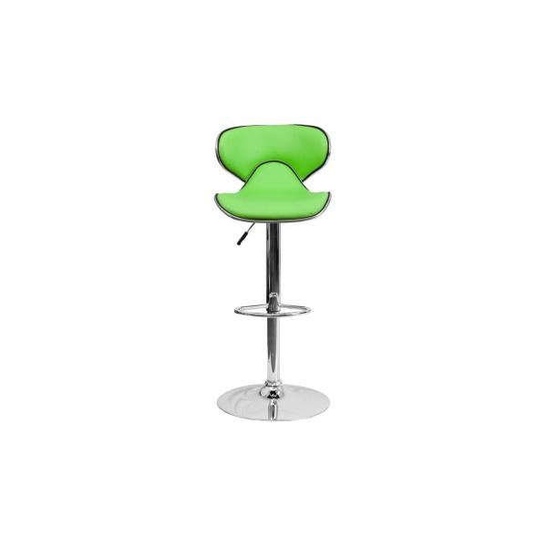 Soft Modern Green Bar Stools with Electroplate Metal Legs