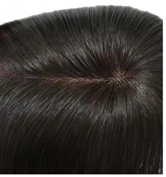 Top Quality 100% Remy Hair Women Toupee 14 16 inch natural black fine mono base Human Hair Toppers 6X12cm