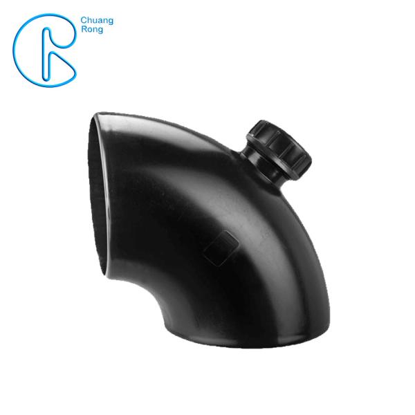 Black HDPE Drainage Fittings Siphonic 88.8 Degree Elbow With Inspection PN6 63mm 90mm 315mm
