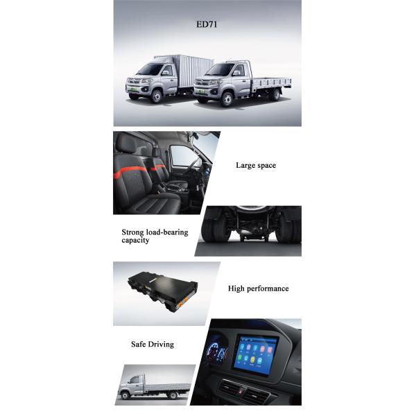 ED71 Ruichi Electric Truck Automatic Mini Truck 2 Seaters 56.67kWh Battery Capacity