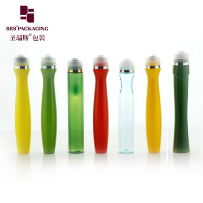 Botella roll-on PCR con diseño único de PETG, forma personalizada, color personalizado, aplicador de líquido para suero para ojos