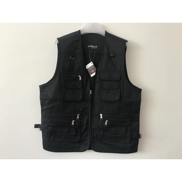 Mens classic vest，mens waist coat, vest in 100% polyester washed fabric, black colour, S-3XL