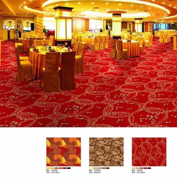 Custom cut pile printed red nylon carpet for banquet hall