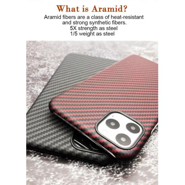 Случай телефона волокна Кевлара Aramid финиша анти- отпечатка пальцев красный штейновый на iPhone 11