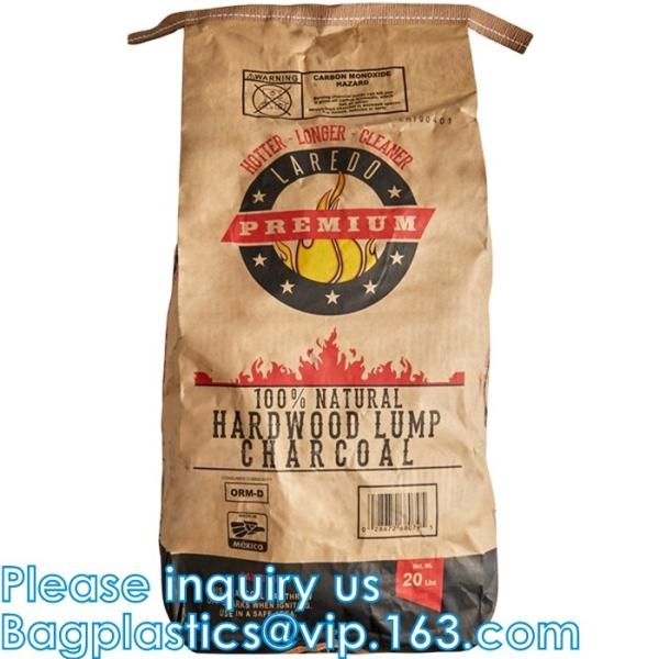 Charcoal Briquettes, BBQ Kraft Paper Charcoal Bag, Grill Packing Bag, Size 3kg 4kg 5kg 8kg 7kg 9kg 10kg 15kg