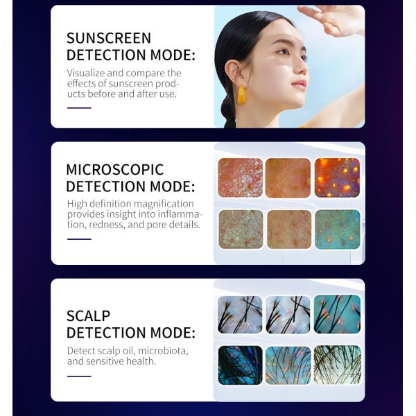 AI Magic 3d Mirror Facial Scanner Analizador De Piel Acne Skin Analysis Full Face Scanner Testing Skin Analyzer Machine
