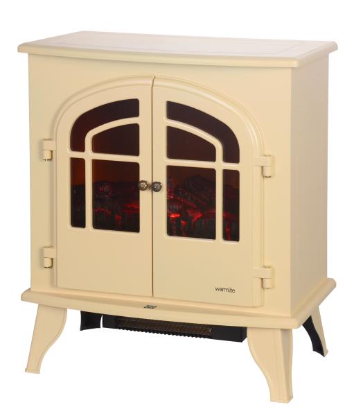 Beige White Freestanding Electric Fireplace TNP-2008S-C2 With High Efficiency