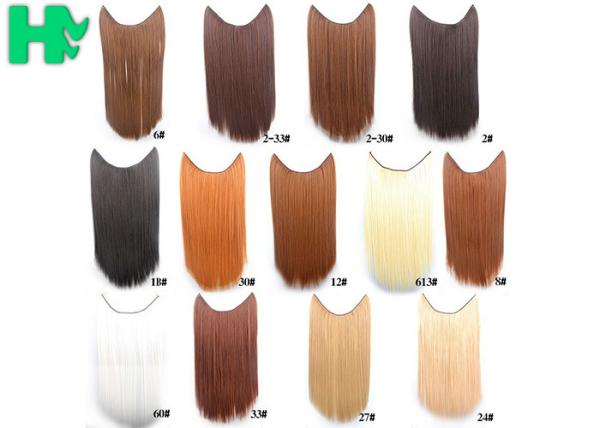 Tangle Free Natural Synthetic Colored Hair Extensions Clip In with 16