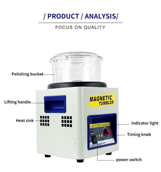 KT-185 Magnetic Tumbler Polishing Machine Jewelry Polisher Finishing 220V/110V