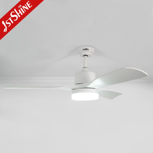 Home Office LED Ceiling Fan with Dimmable Light and Remote Control White ABS Blades