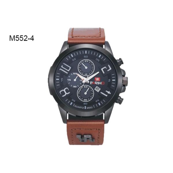 Chronograph Date Men's Quartz Watch Stainless Steel Case Back Casual Watch M552