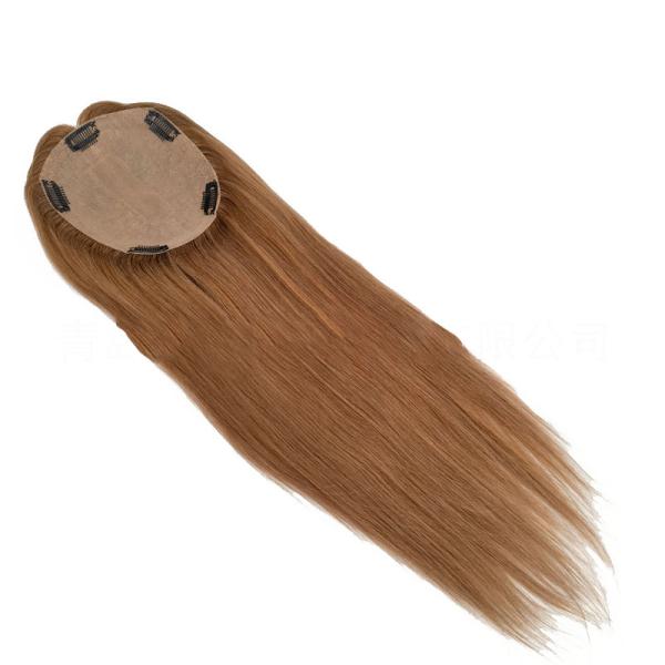 High Density European Free Part Silk Top Base 1B Real Remy Raw Hair Toupee Wig Pieces Toppers for Women