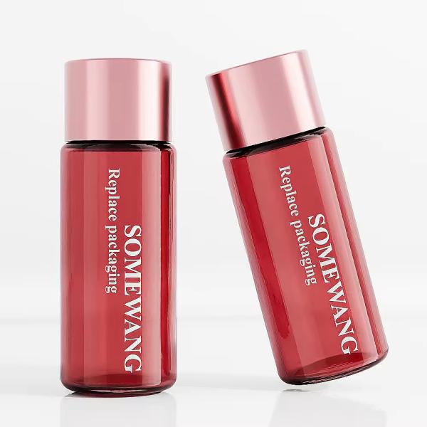 10ml Round PET Bottle Red Bottle With Screw Cap 18 / 410 Neck Size