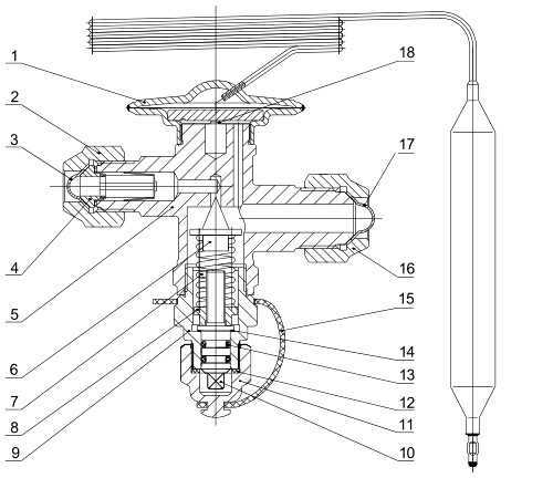 Refrigeration HVAC Control Parts ERF Thermal Expansion Valves For Air Cooler
