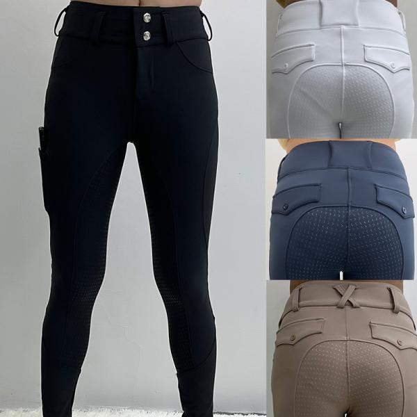 XXS-XL Black Top Quality Pocket Buttton Horse Equestrian Riding Breeches women