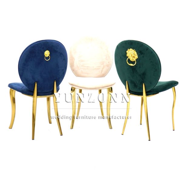 Wholesale Dining Room Furniture Nordic Velvet Green Luxury Gold Stainless Steel Base Hotel Fabric Dining Chair