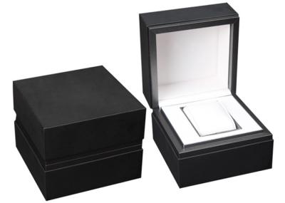 Luxury PU Leather Wooden Watch Box Dustproof Eco - Friendly With Metal Frame
