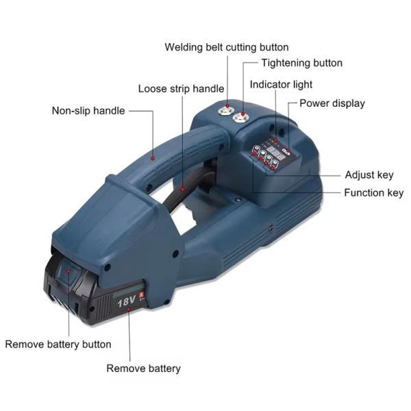 Tension Force 400-3200N One-key Handheld Electric Battery Strapping Machine Durable