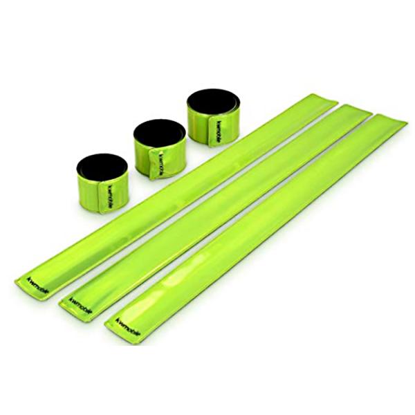 Fluorescent Yellow Reflective Slap Bands Easy Fit Over Outdoor Clothing