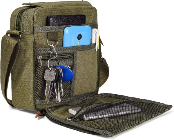 Outdoor ornaments Canvas Storage Bag, Men'S Canvas Small Messenger Bag Casual Shoulder Bag Chest Bag Travel Carry Bag