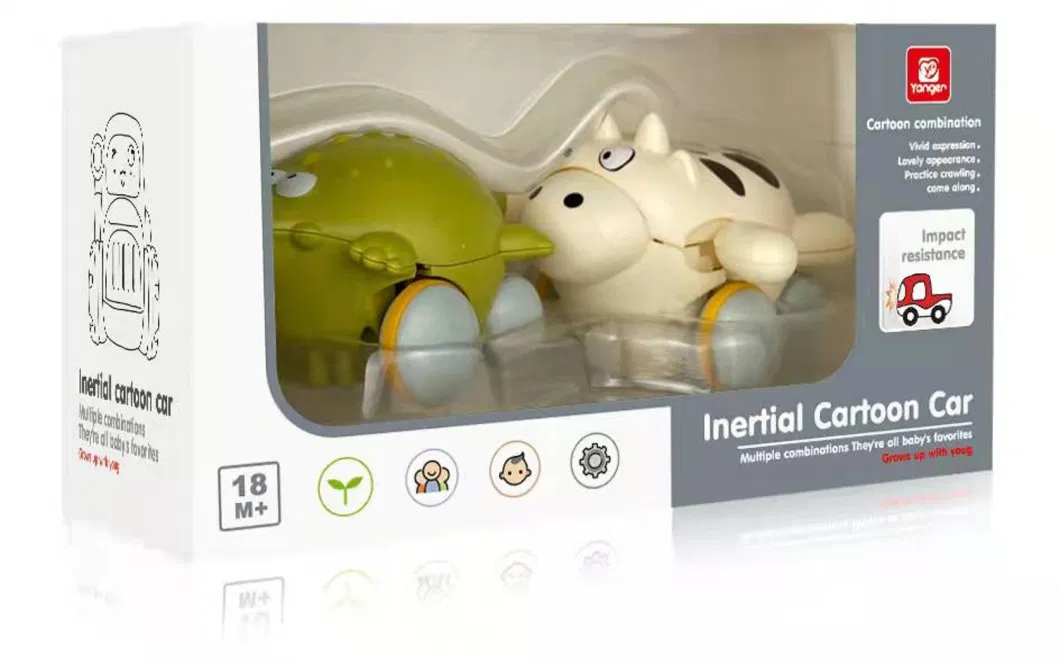 Baby Grab Toys Education Rattle Roll Car Cartoon Children′s Toys Baby Toys Inertia Animal Car