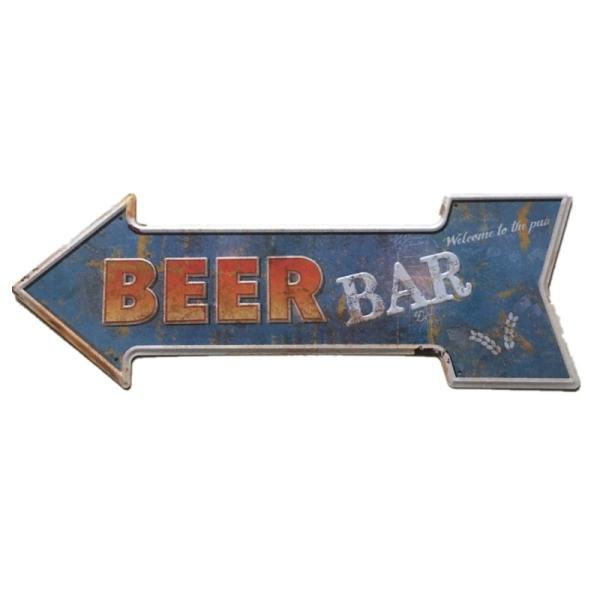 Arrow Vintage Wall Arts for Club/Restaurant, Beer Metal Tin Poster, Retro Beverage Tin Sign