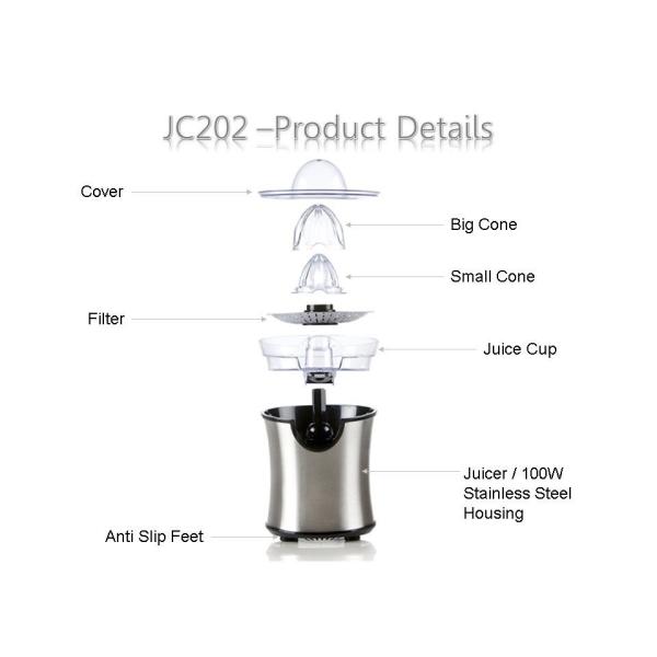 JC202 Compact Stainless Steel Citrus Press Lemon Squeezer JC202 Compact Stainless Steel Citrus Press Lemon Squeezer