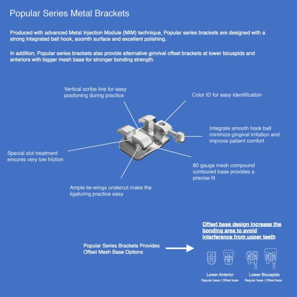 CE FDA Mini Mesh Base Orthodontic Metal Brackets