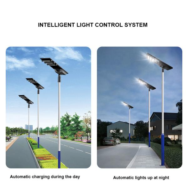 SMD5050 Lumière de rue solaire à LED Capteur de mouvement Télécommande 60 Watt