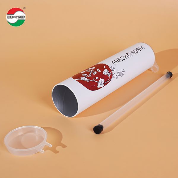 Custom Size Sushi Push Pop Container Food Grade Paper Cylinder Push Tube Packaging for Snacks Custom Design