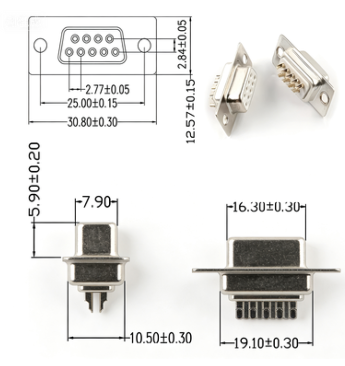 D-SUB Connectors DB Series 9 Pin Female Soldering Type Connector