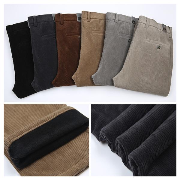 Calças Casual Outono e Inverno Mais Linho Inverno Quente Corduroy Engrossado Calças de Homem Soltas