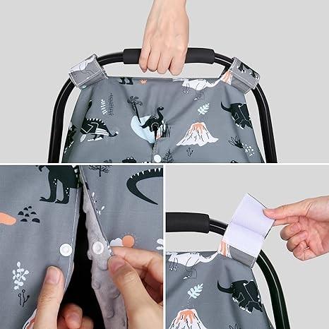 Multi-use Infant Car Seat Cover,Baby Carrier,Nursing Cover,Minky Blanket