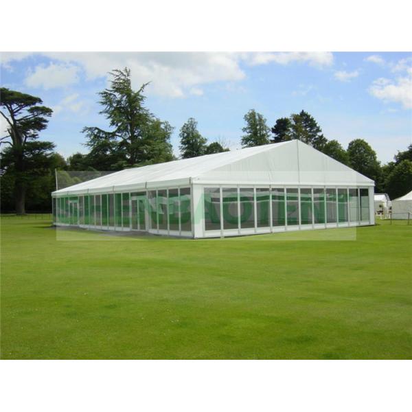 Luxury Big Outdoor Wedding Tent Marquee White PVC With Glass Wall Water resistant