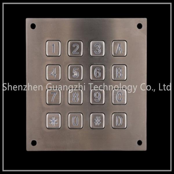 Metal o teclado numérico numérico retroiluminado, teclado da matriz dos SS 4x4 para a máquina de venda automática