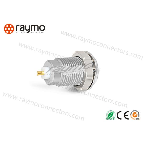 Fixed Socket Panel Mount Connector Full EMC Shielding Chrome Plated Brass Material