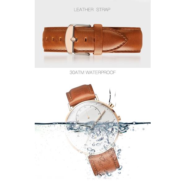 316l Stainless Steel Quartz Wrist Watch , 36mm Wristwatch With Vibrating Alarm