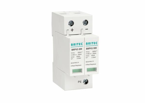protetor de impulso 500V da C.C. do dispositivo de proteção 20KA do impulso de 2P picovolt para o sistema solar do picovolt