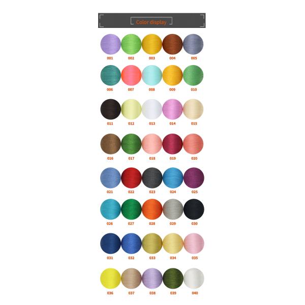 40 цветов 100% полиэстерная вышивка нить набор набор 120d/2 500м Для ковровой шитья
