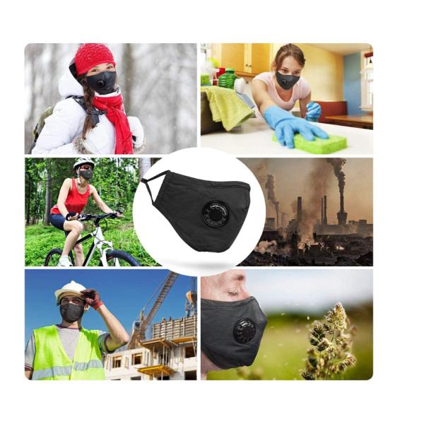 Black Reusable N95 Respirator Mask Personal Protective Surgical Dust Mask