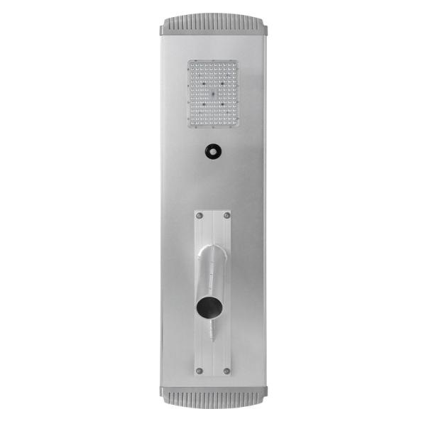 High end Silvery 50w Die casting aluminum super brightness All In One led solar street light for street project