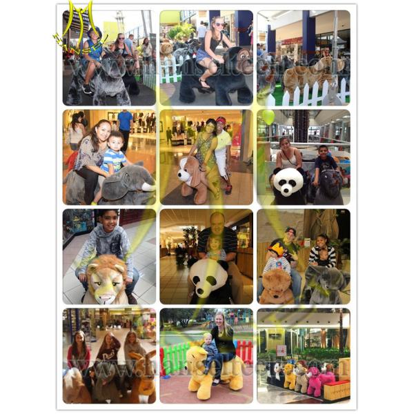 Hansel plush riding animals for sale and adult ride on toys manufacture with plush animals ride for mall