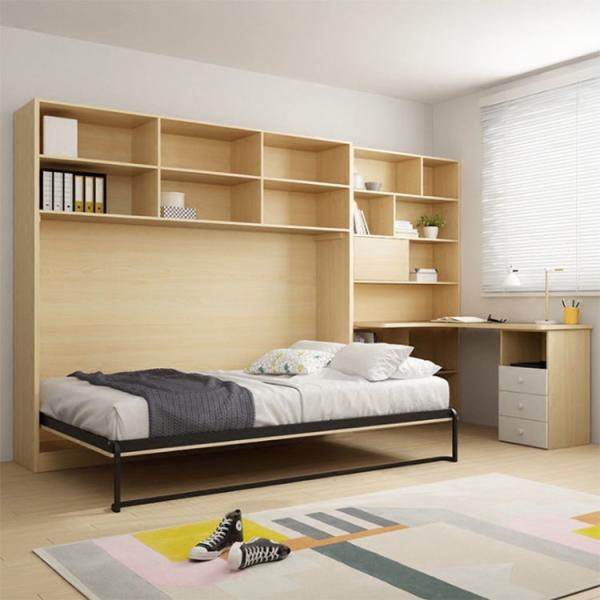Quarto de hóspedes de madeira fixado na parede Murphy Wall Bed do hotel da mobília do painel do CARBURADOR
