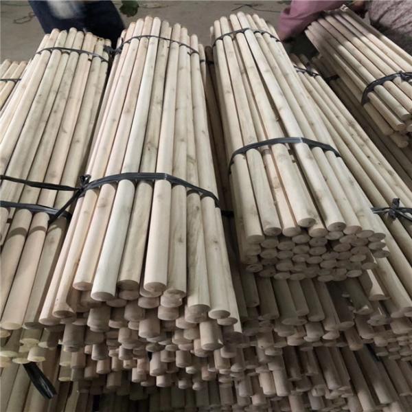 PVC Coated Wooden Broom Stick 120cm Eucalyptus Solid Wood Mop Handle