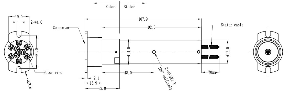 3 Power 6 Signal Industrial Slip Ring With Excellent Safety / Noise Immunity