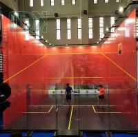 Le lieu de squash panoramique rouge LDK2022A avec un design personnalisable et un mur de verre rouge
