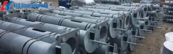 DIP chaud galvanisation préfabriqué en acier pile-moulé support avec vis hélicoïdale boulon d'ancrage