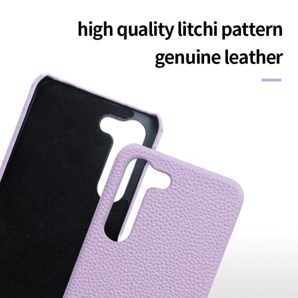 OEM/ODM Genuine Leather Camera Protection Phone Case for SAMSUNG Classic Pebble Grain