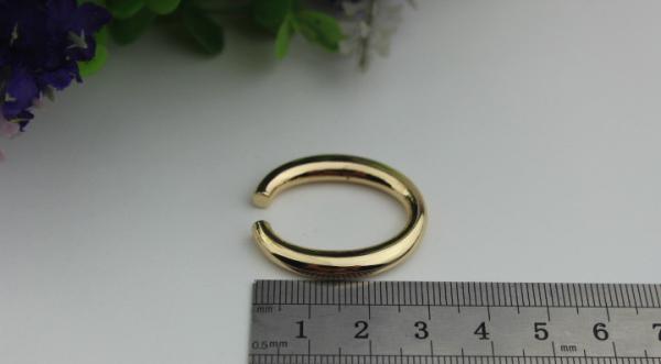 Handbag Accessories Zinc Alloy Open Oval Shape Light Gold Metal Ring Buckles Design